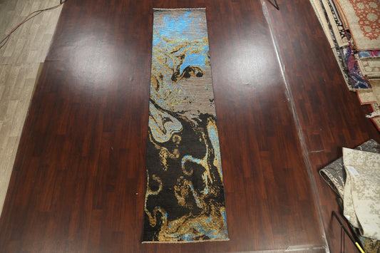 Artistic Modern Abstract Oriental Runner Rug 3x12