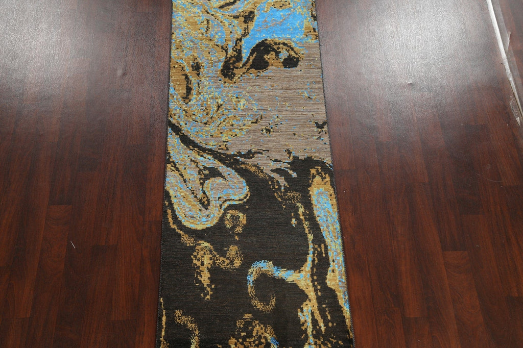 Artistic Modern Abstract Oriental Runner Rug 3x12