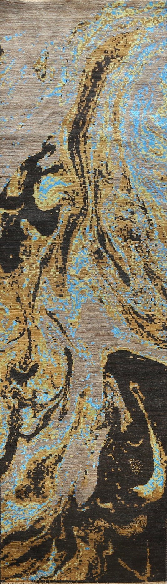 Artistic Modern Abstract Oriental Runner Rug 3x12