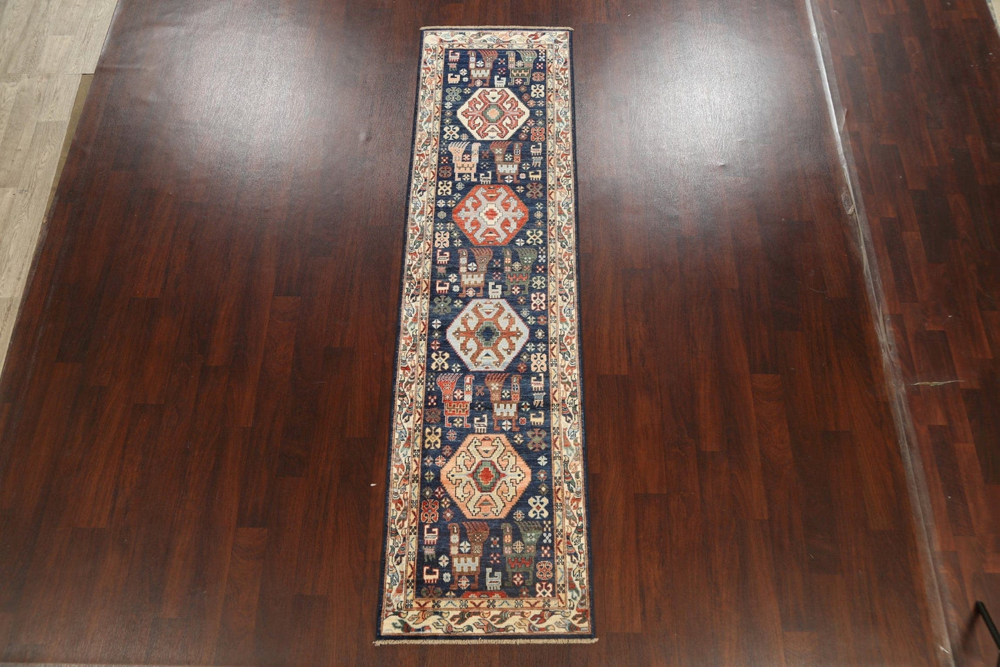 Tribal Geometric Heriz Serapi Oriental Runner Rug 3x10