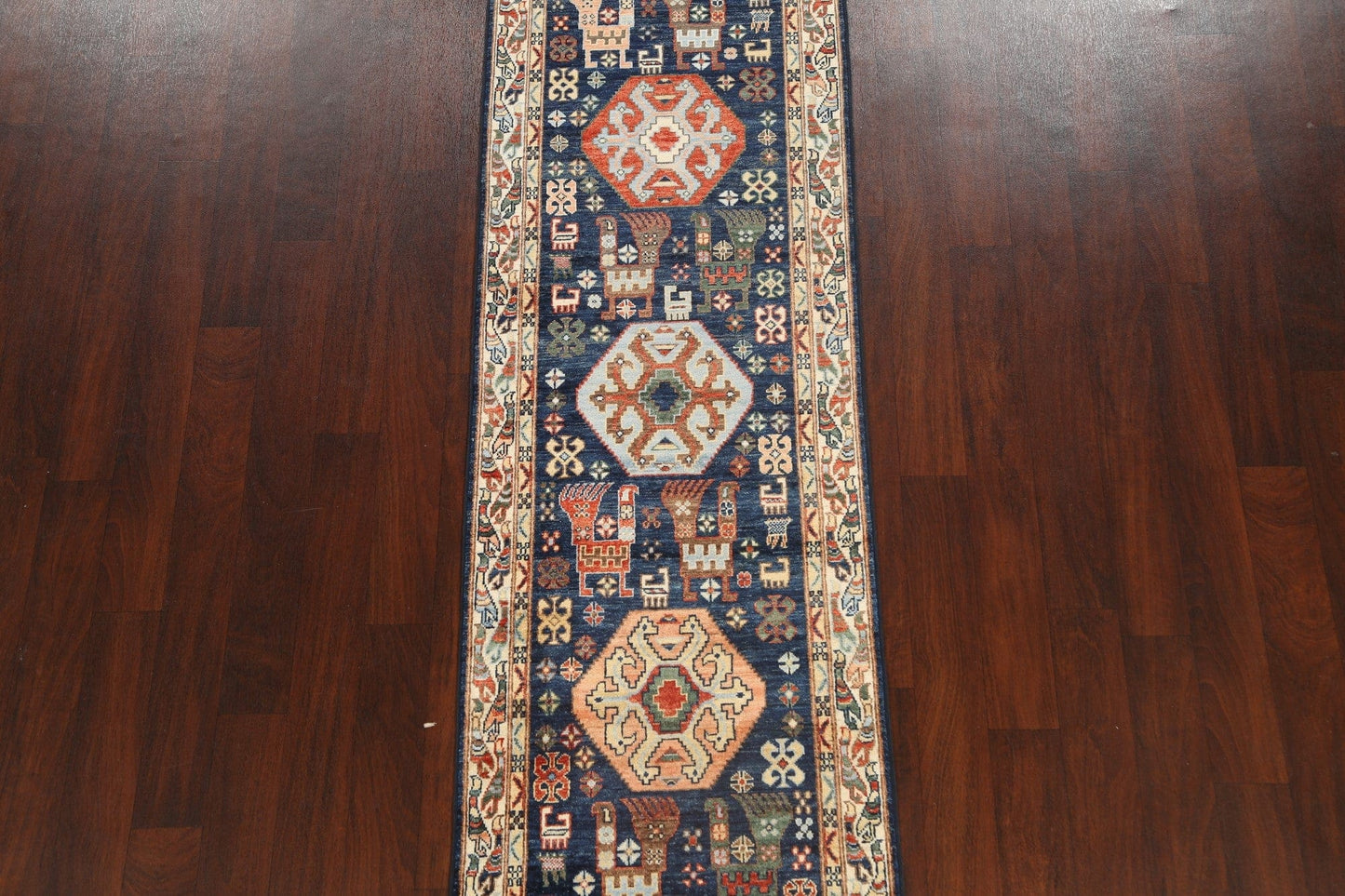 Tribal Geometric Heriz Serapi Oriental Runner Rug 3x10