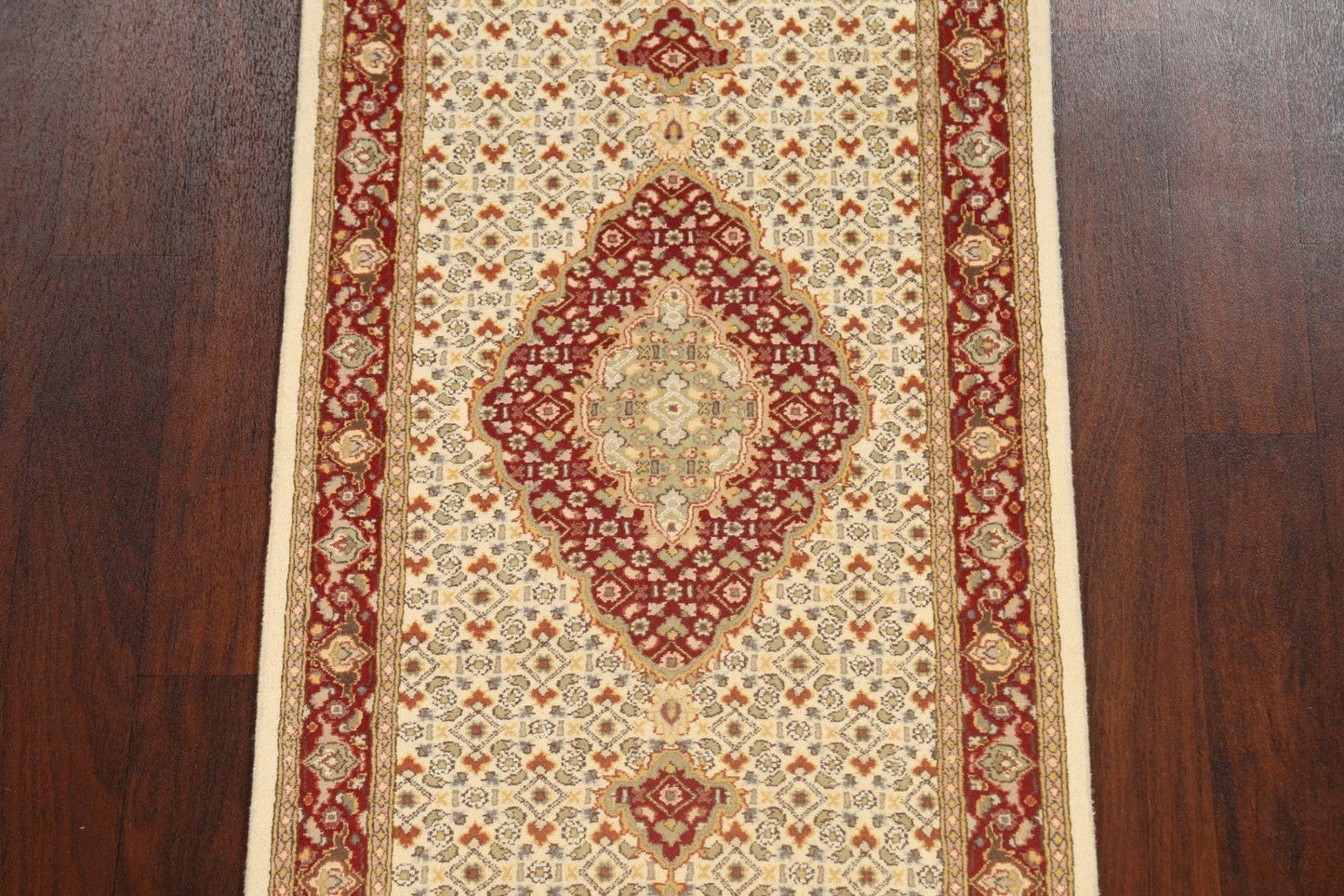 Vegetable Dye Floral Tabriz Mahi Oriental Runner Rug 3x10