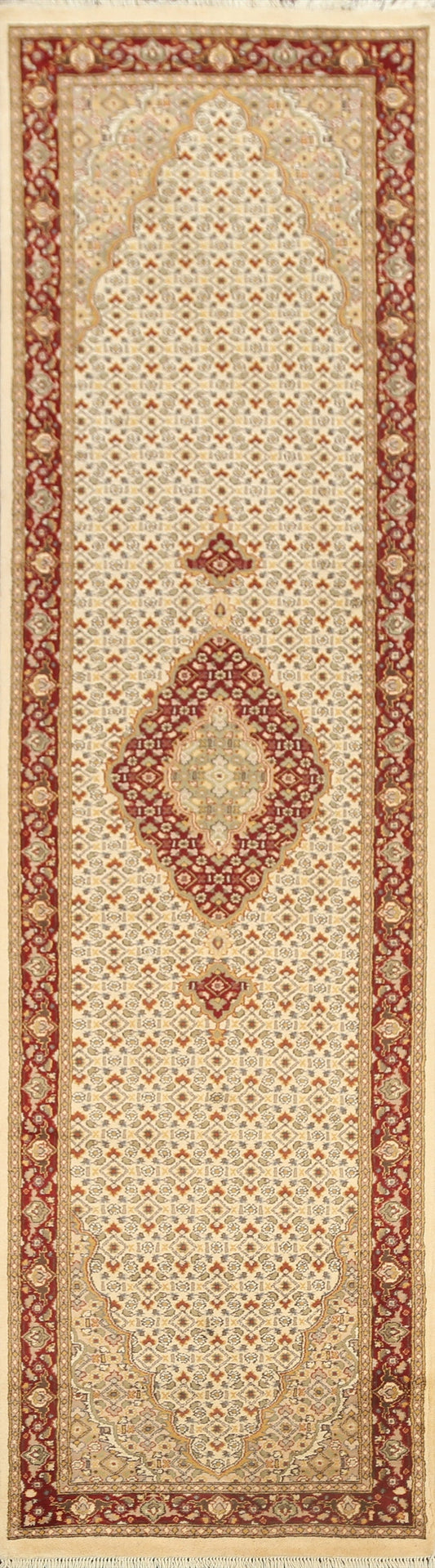 Vegetable Dye Floral Tabriz Mahi Oriental Runner Rug 3x10