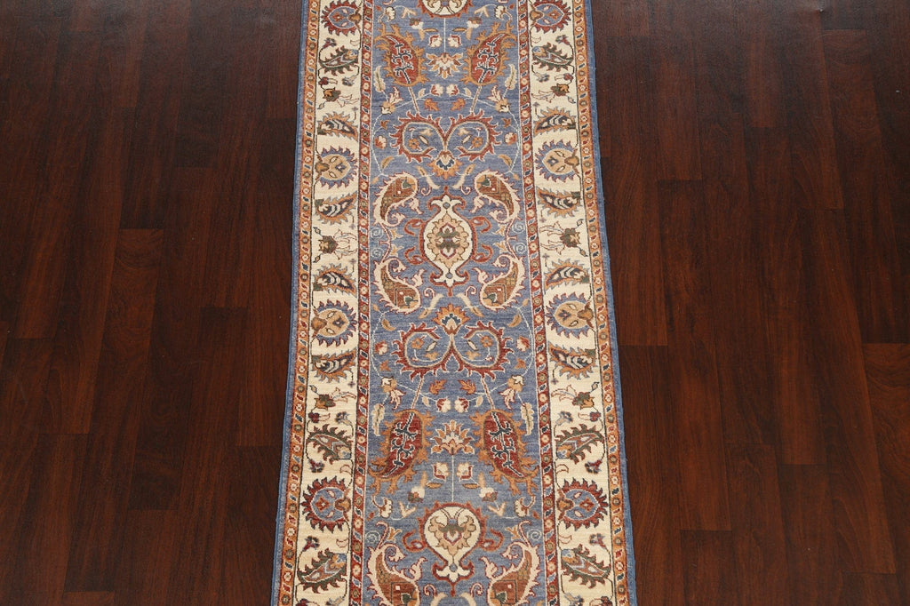 Vegetable Dye Floral Peshawar Chobi Oriental Runner Rug 3x9