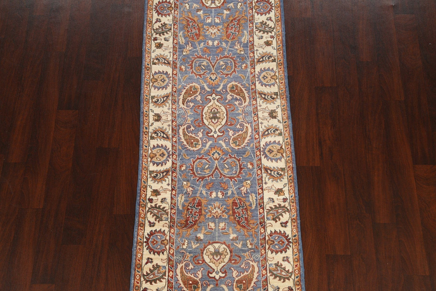 Vegetable Dye Floral Peshawar Chobi Oriental Runner Rug 3x9