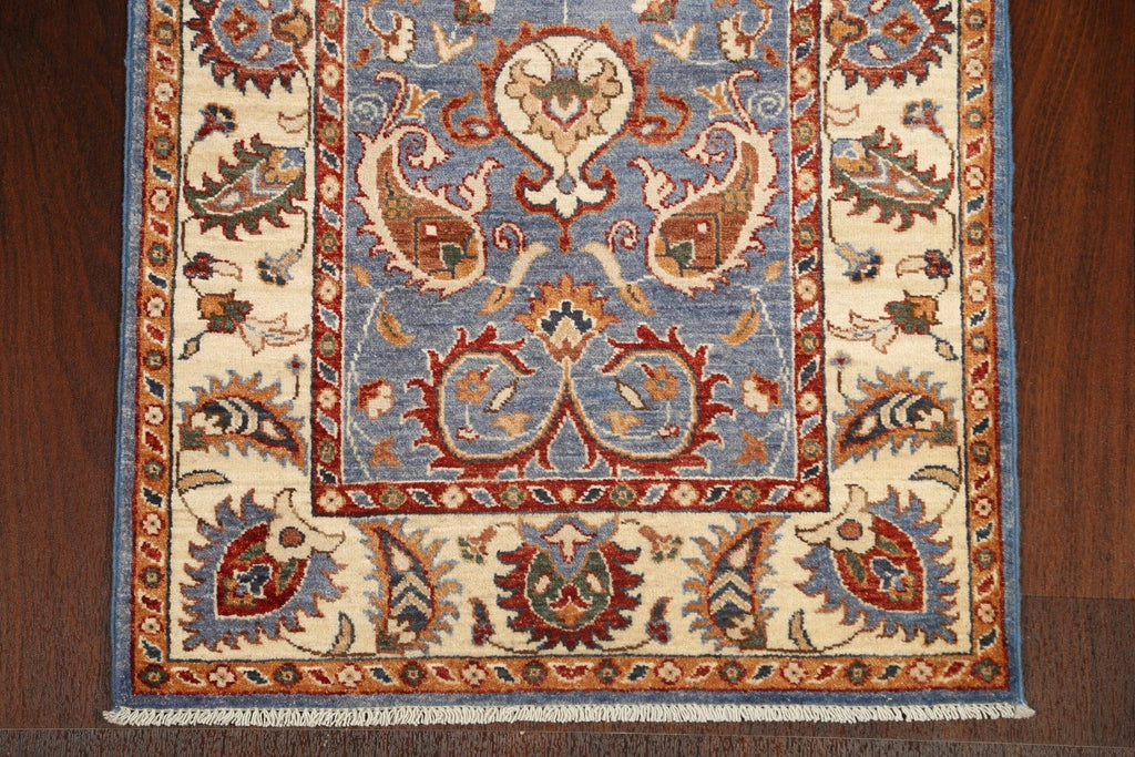 Vegetable Dye Floral Peshawar Chobi Oriental Runner Rug 3x9