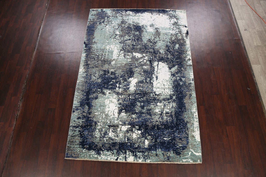 Artistic Vegetable Dye Abstract Oriental Area Rug 6x9