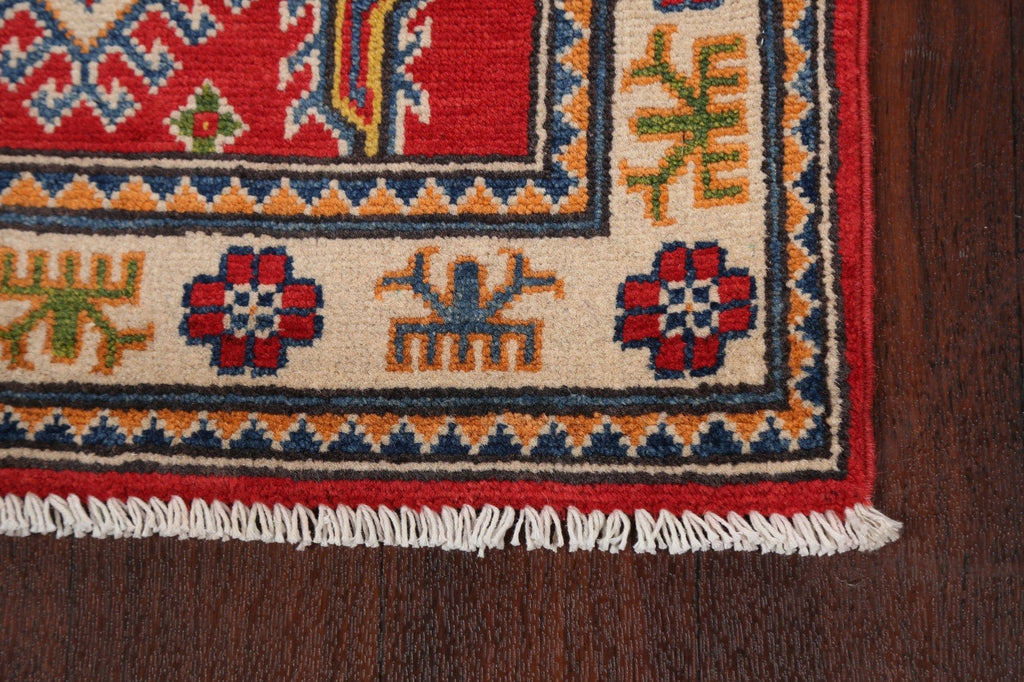 Geometric Kazak Oriental Runner Rug 2x8