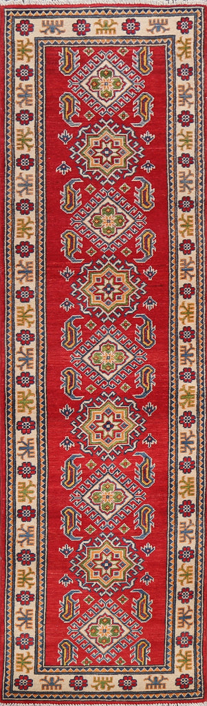 Geometric Kazak Oriental Runner Rug 2x8