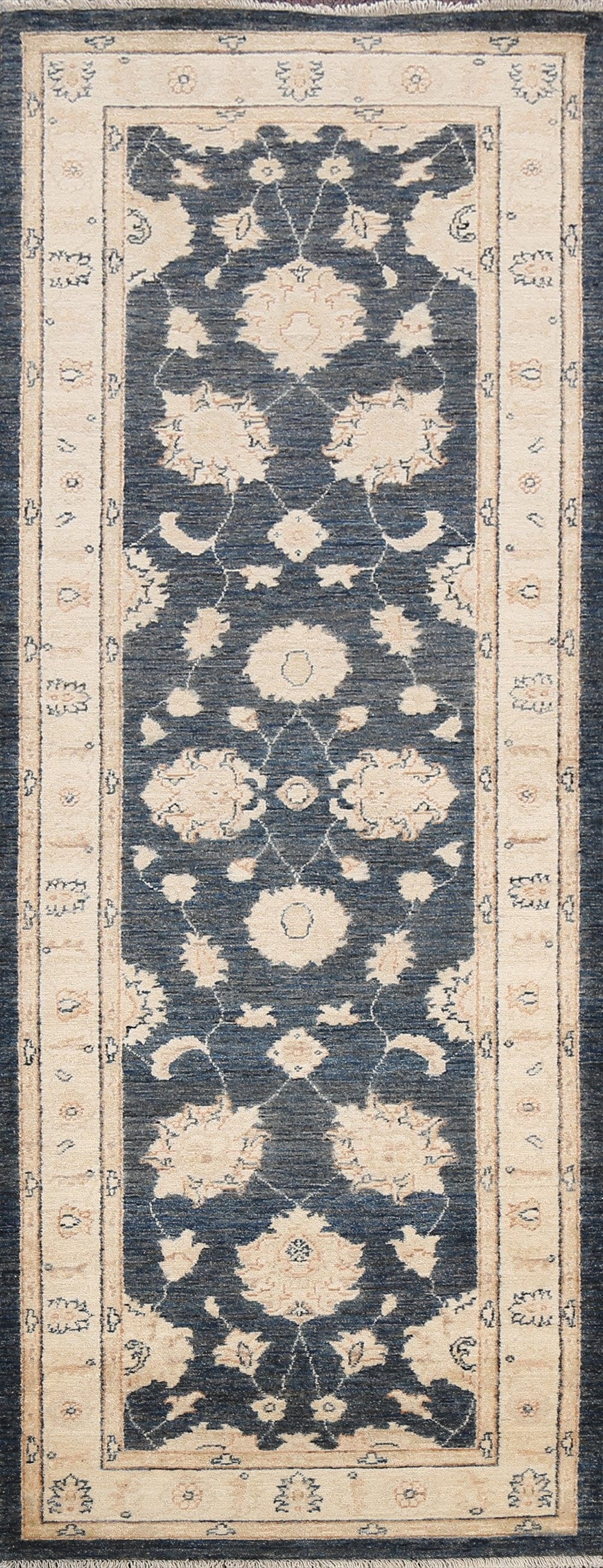 All-Over Floral Peshawar Chobi Oriental Runner Rug 3x8