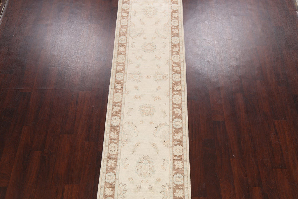 Vegetable Dye Floral Peshawar Chobi Oriental Runner Rug 3x12