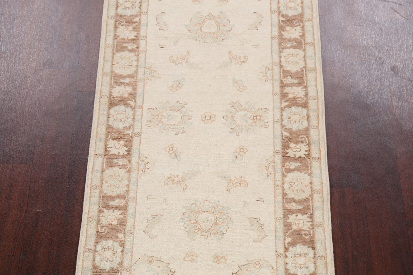 Vegetable Dye Floral Peshawar Chobi Oriental Runner Rug 3x12