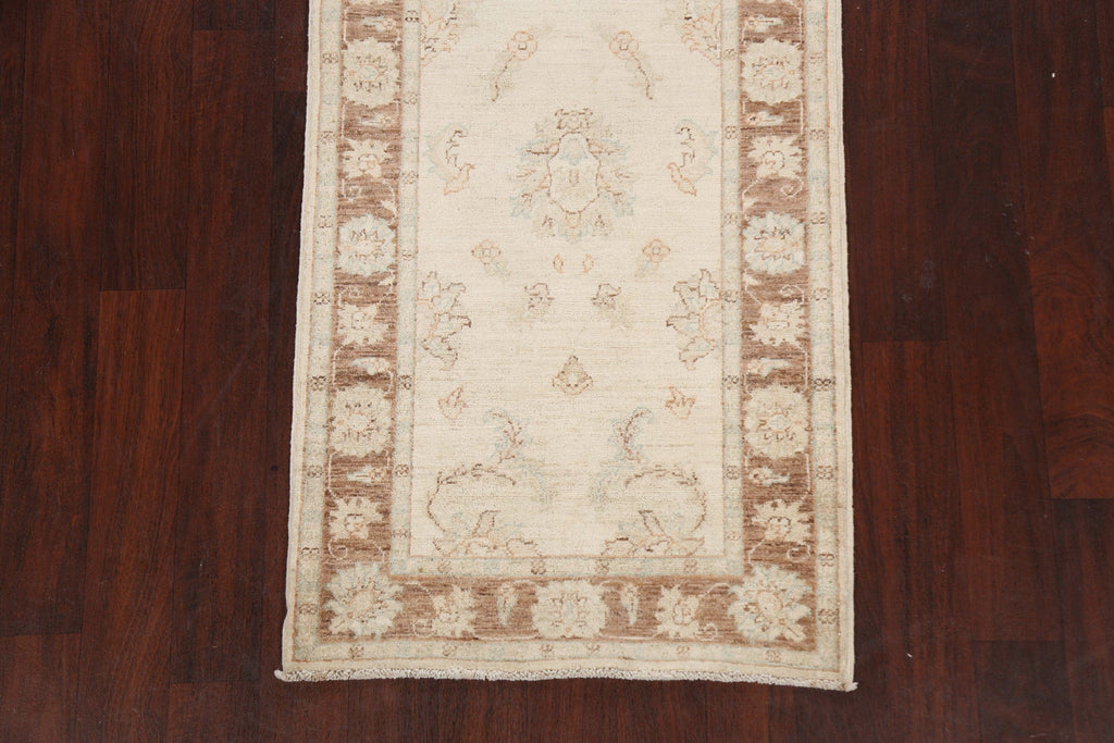 Vegetable Dye Floral Peshawar Chobi Oriental Runner Rug 3x12