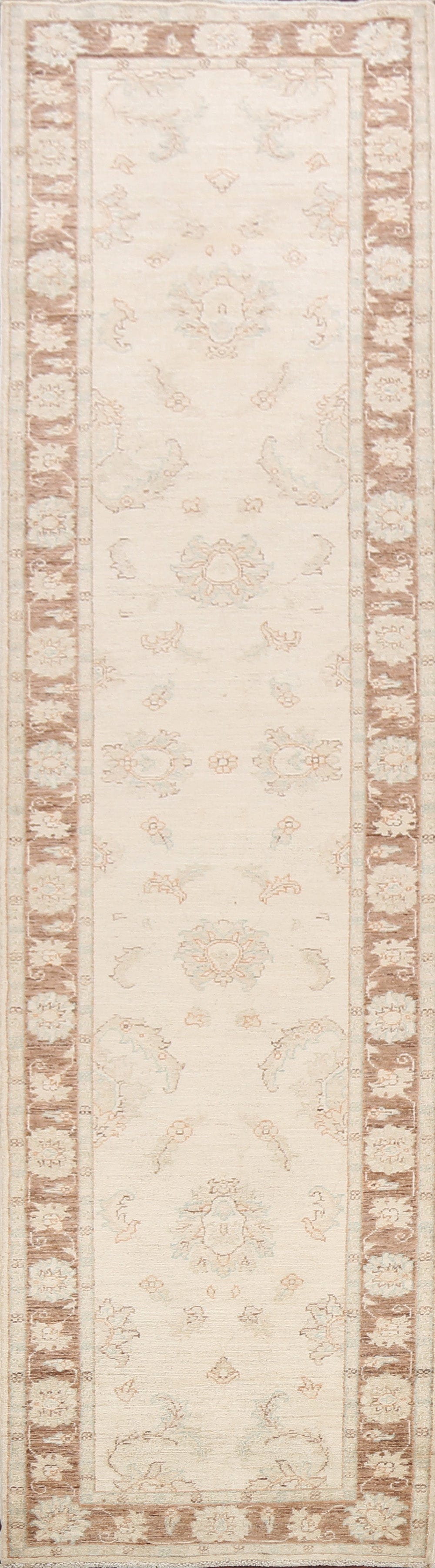 Vegetable Dye Floral Peshawar Chobi Oriental Runner Rug 3x12