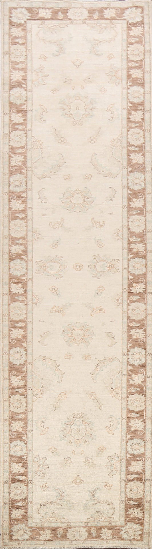 Vegetable Dye Floral Peshawar Chobi Oriental Runner Rug 3x12