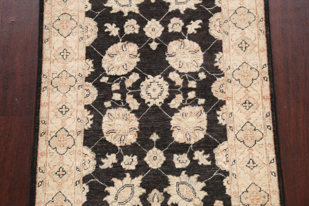 Vegetable Dye Peshawar Chobi Oriental Runner Rug 3x8