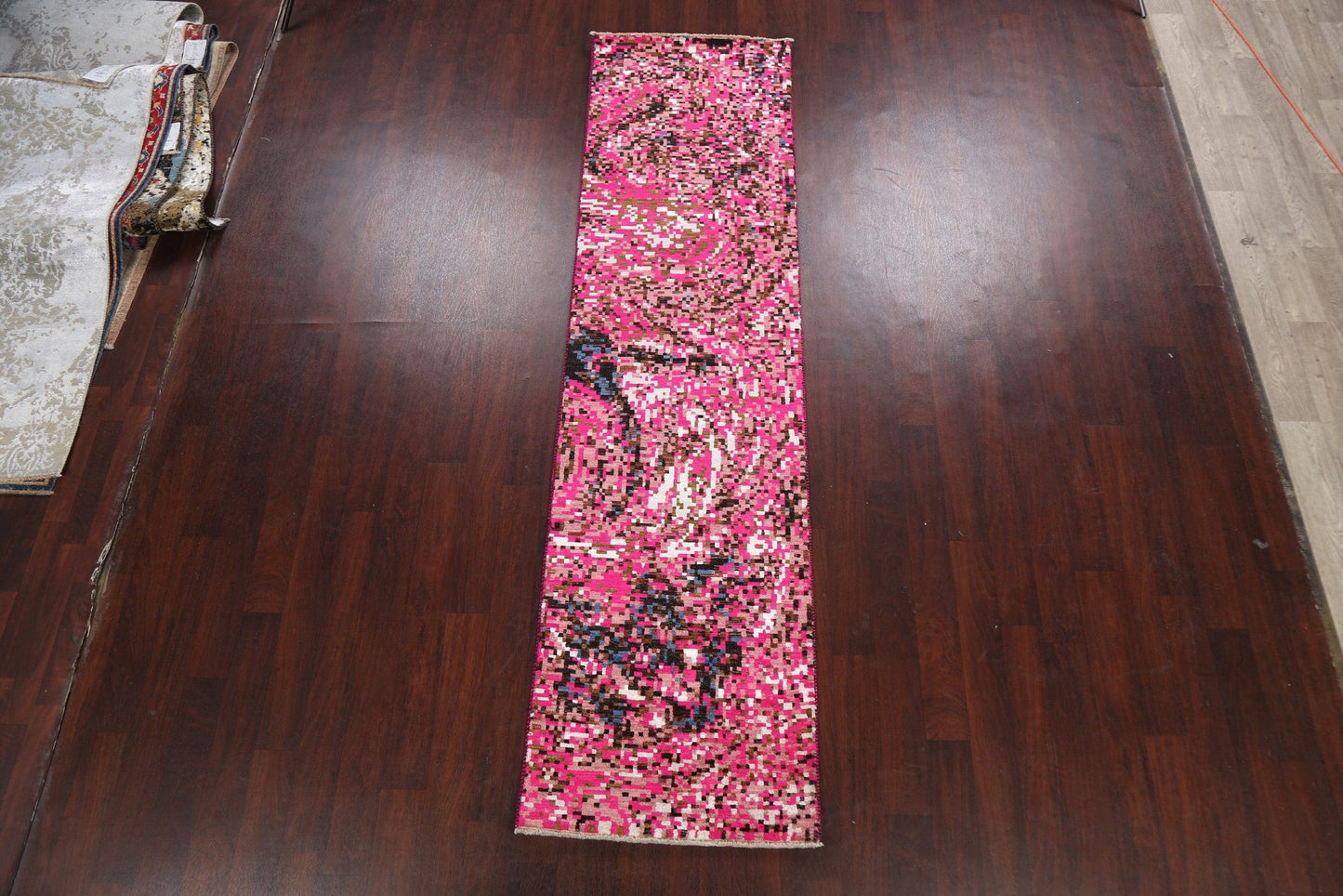 Artistic Contemporary Abstract Oriental Runner Rug 3x10