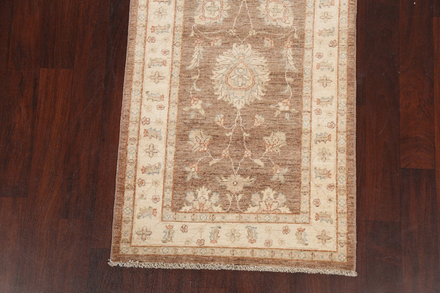 Vegetable Dye Floral Peshawar Chobi Oriental Runner Rug 3x8