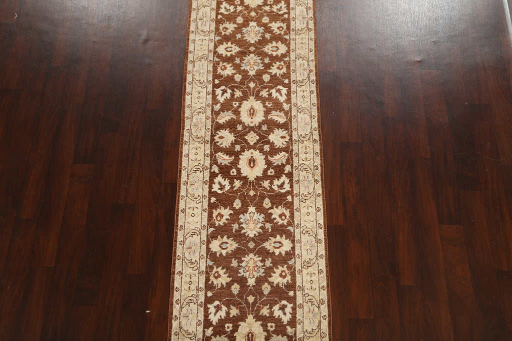 Vegetable Dye Peshawar Chobi Oriental Runner Rug 3x10