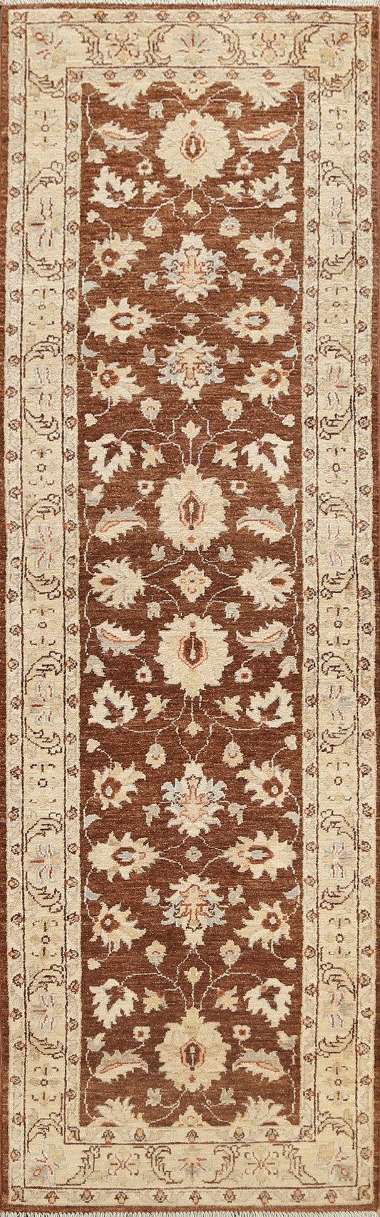 Vegetable Dye Peshawar Chobi Oriental Runner Rug 3x10