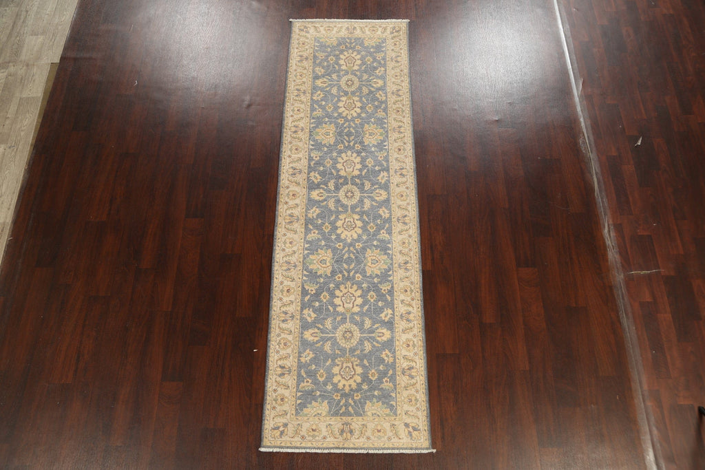 Vegetable Dye Floral Peshawar Chobi Oriental Runner Rug 3x10