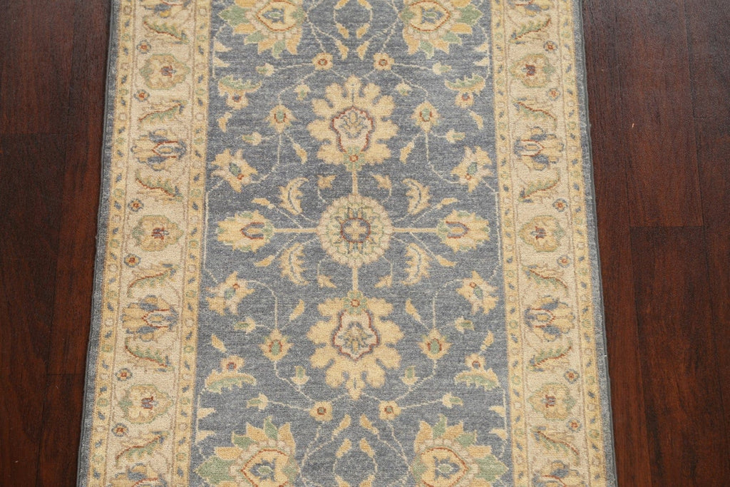 Vegetable Dye Floral Peshawar Chobi Oriental Runner Rug 3x10