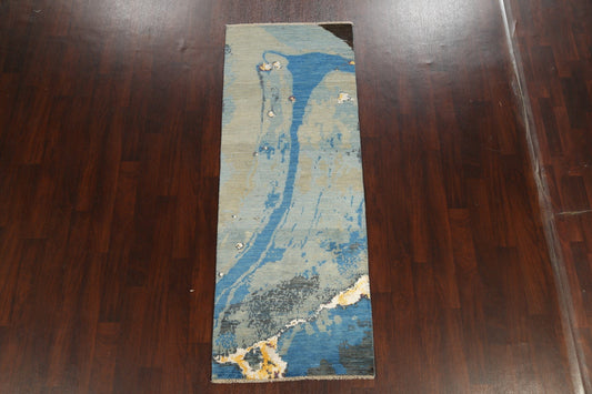 Artistic Modern Abstract Oriental Runner Rug 3x8