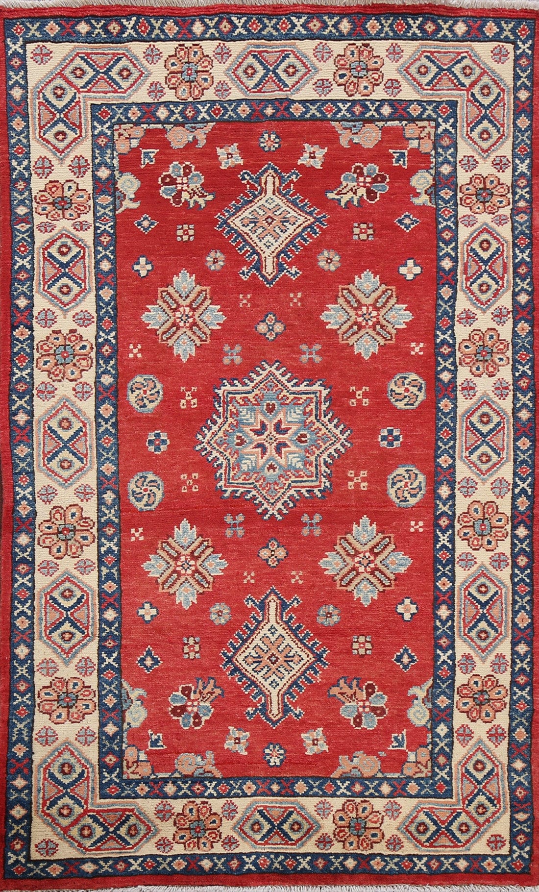 Geometric Kazak Oriental Area Rug 3x5