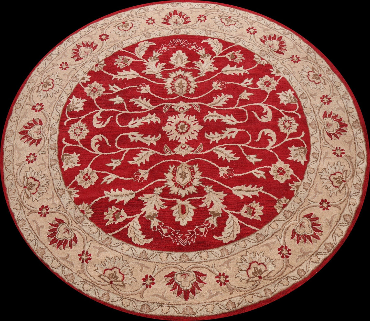 Hand-Tufted Wool Floral Round Rug 10x10