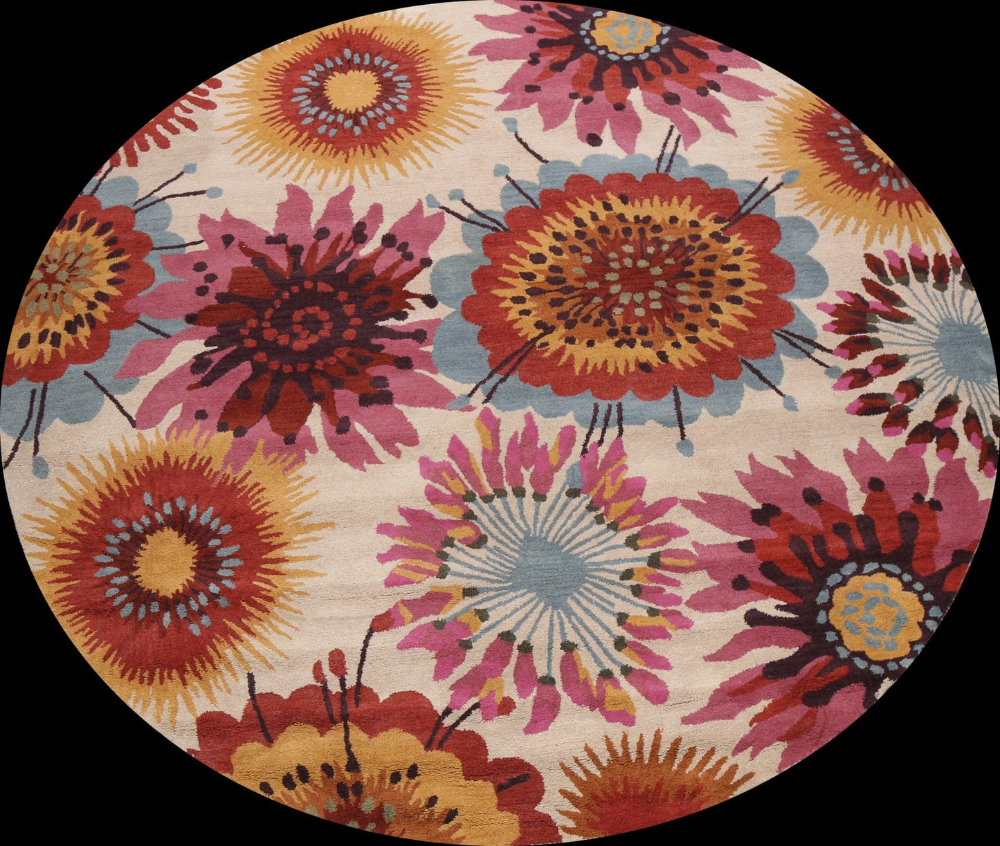 Floral Round Rug 10x10