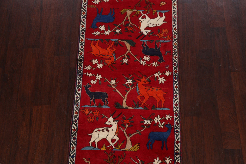 Animal Pictorial Shiraz Persian Runner Rug 3x7