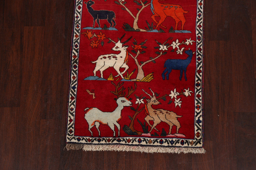 Animal Pictorial Shiraz Persian Runner Rug 3x7