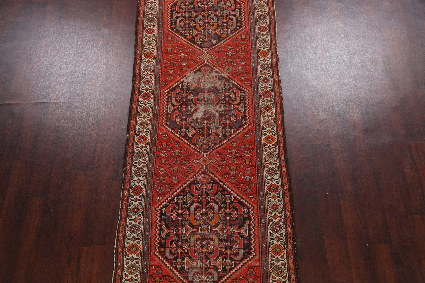 Antique Vegetable Dye Malayer Persian Runner Rug 3x11