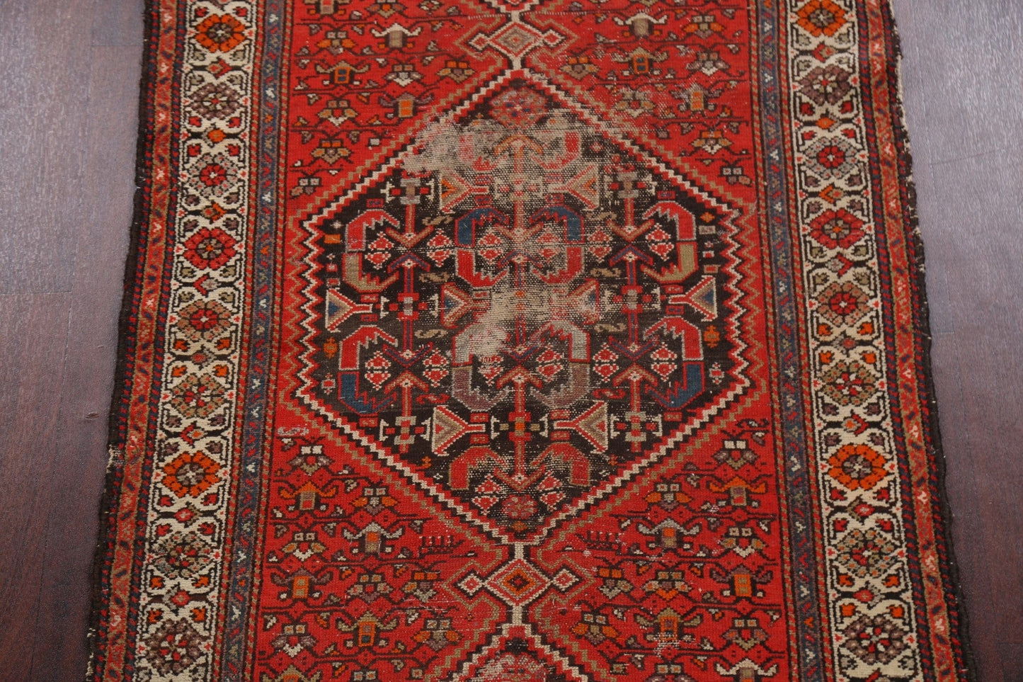 Antique Vegetable Dye Malayer Persian Runner Rug 3x11