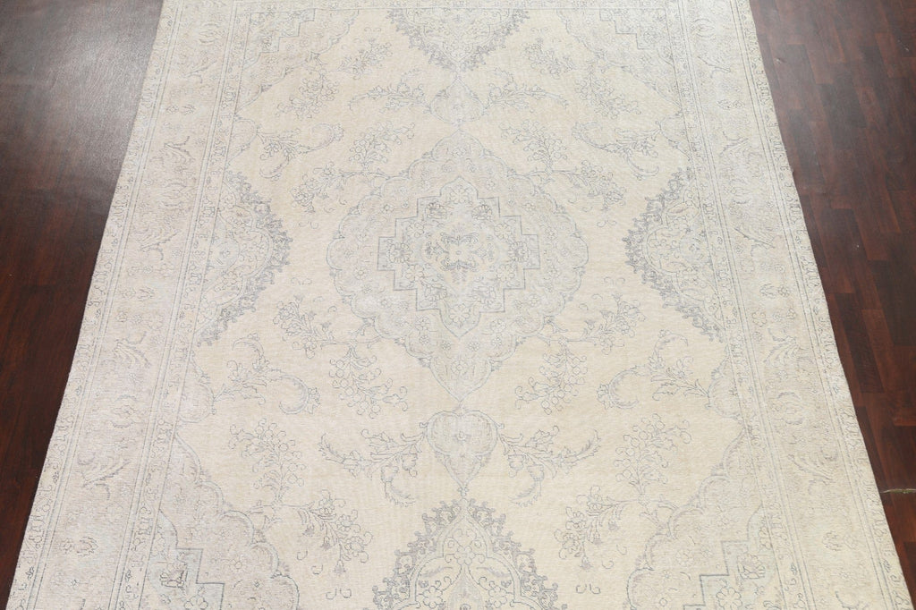 Muted Geometric Tabriz Persian Area Rug 10x13