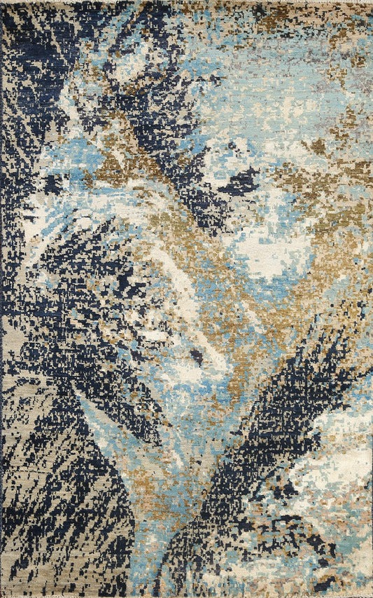 Artistic Modern Abstract Oriental Area Rug 4x6