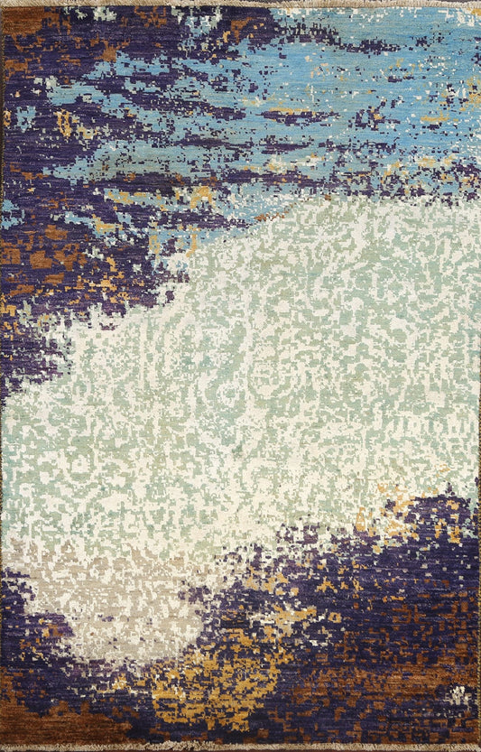 Artistic Contemporary Abstract Oriental Area Rug 4x6