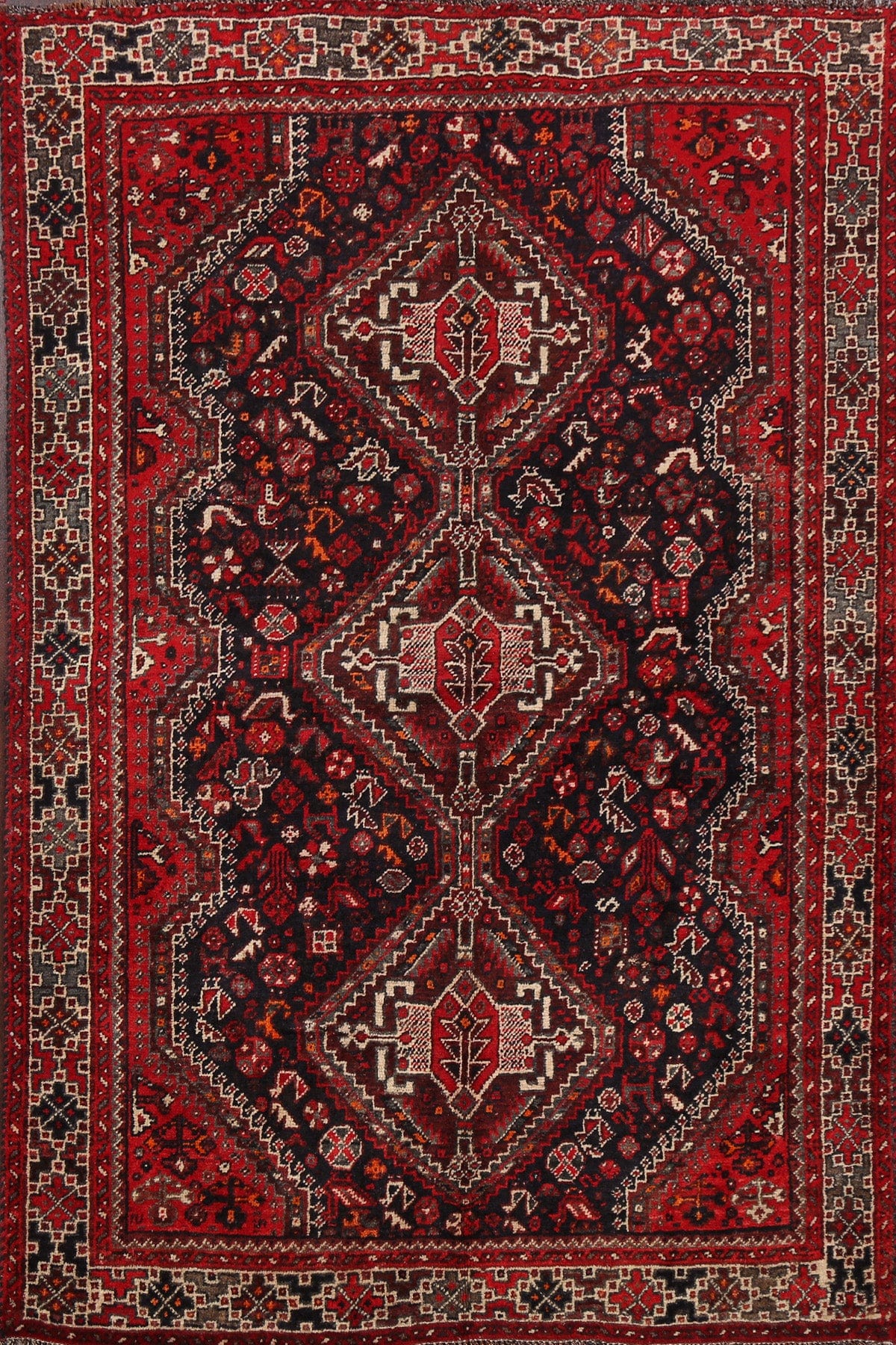 Vegetable Dye Tribal Shiraz Persian Area Rug 4x6