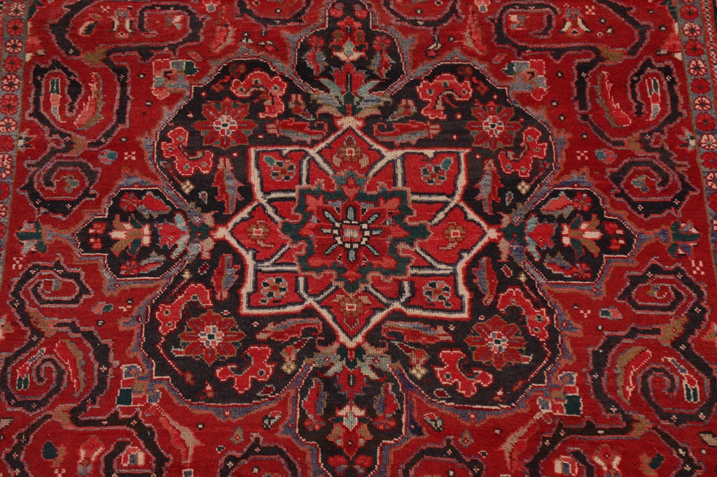 Geometric Red Heriz Persian Area Rug 7x10