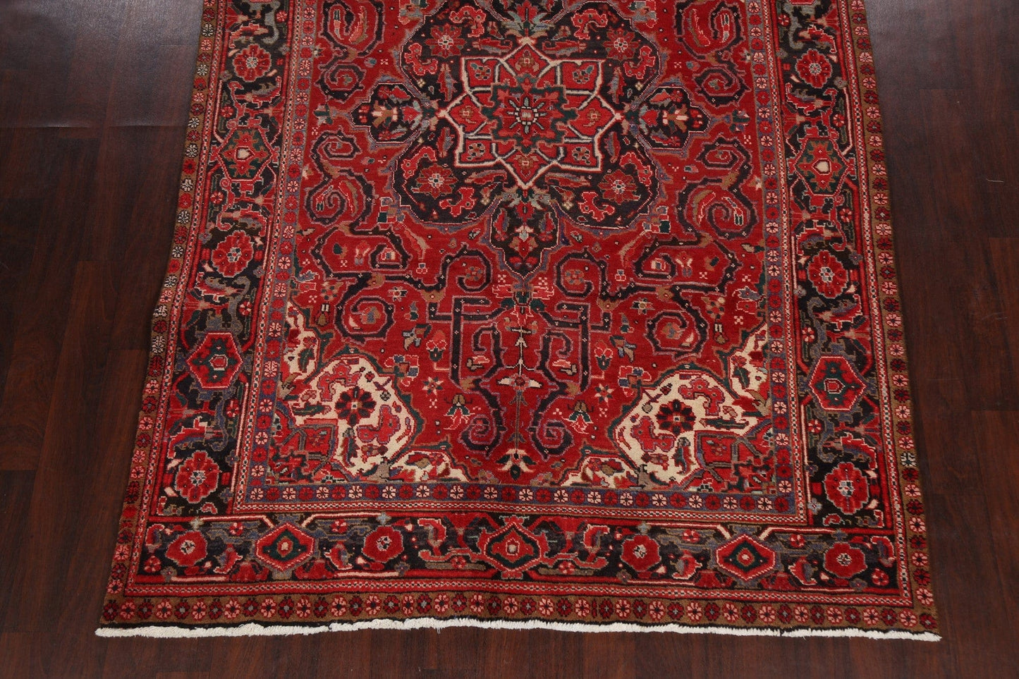 Geometric Red Heriz Persian Area Rug 7x10