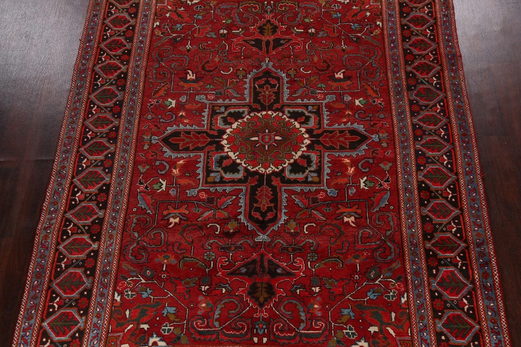 Geometric Red Heriz Persian Area Rug 7x10