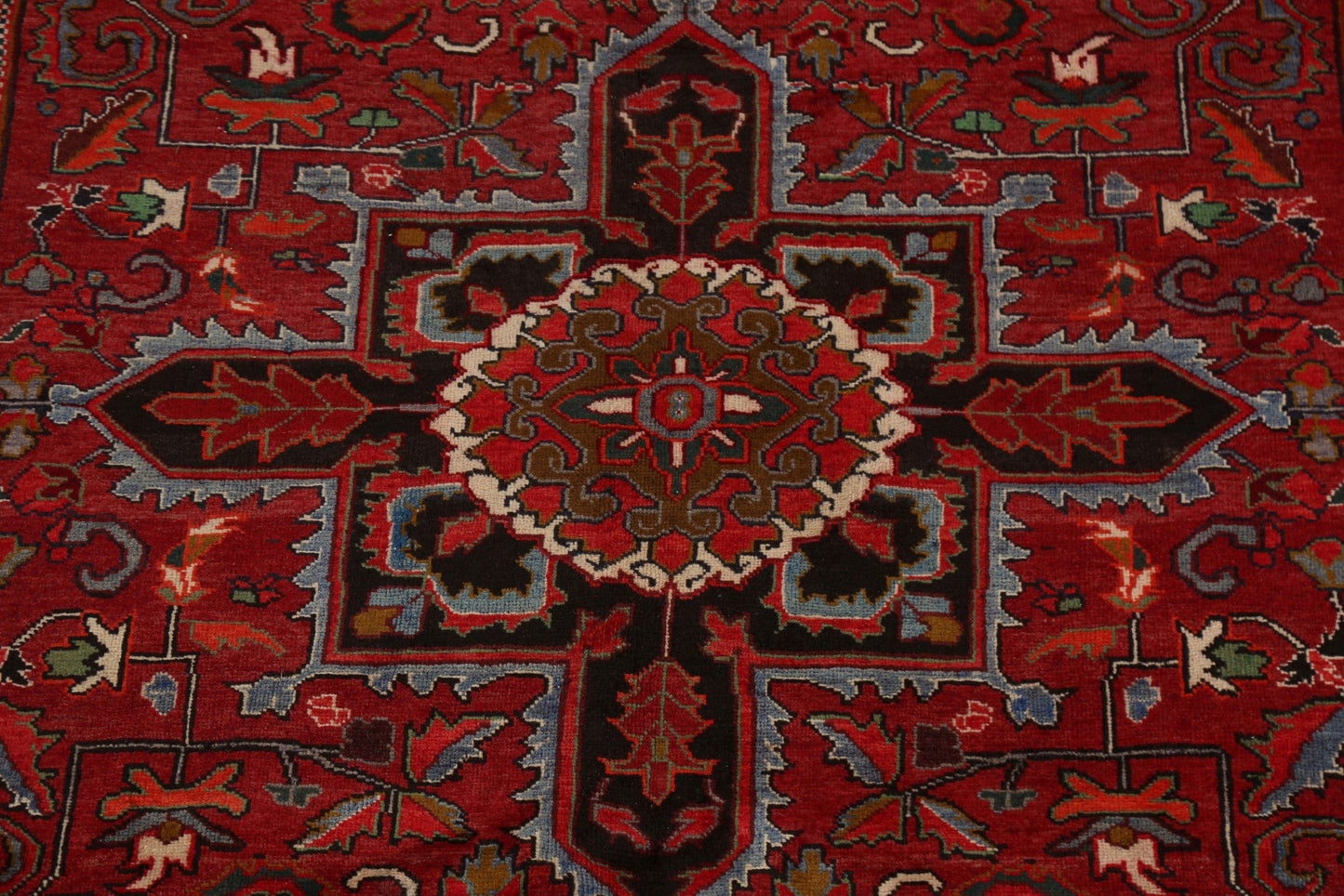 Geometric Red Heriz Persian Area Rug 7x10