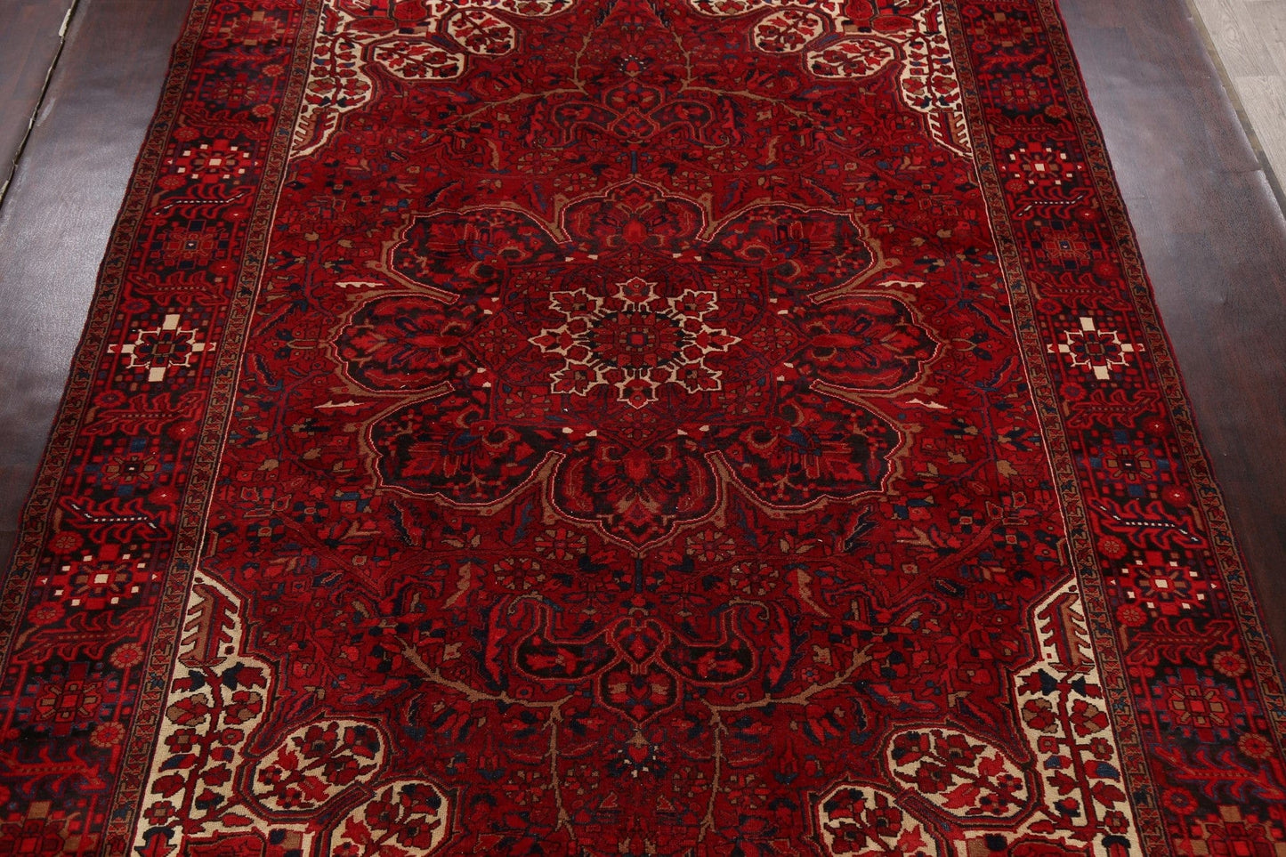 Geometric Red Heriz Persian Area Rug 10x13