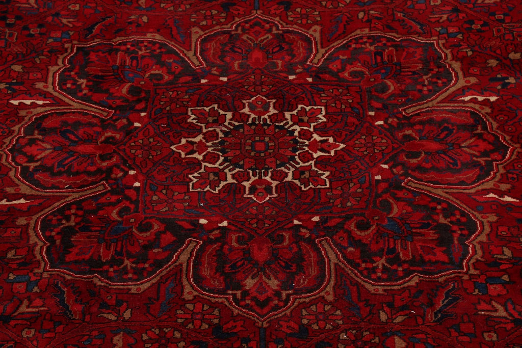 Geometric Red Heriz Persian Area Rug 10x13