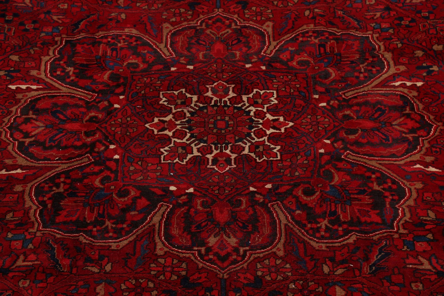 Geometric Red Heriz Persian Area Rug 10x13