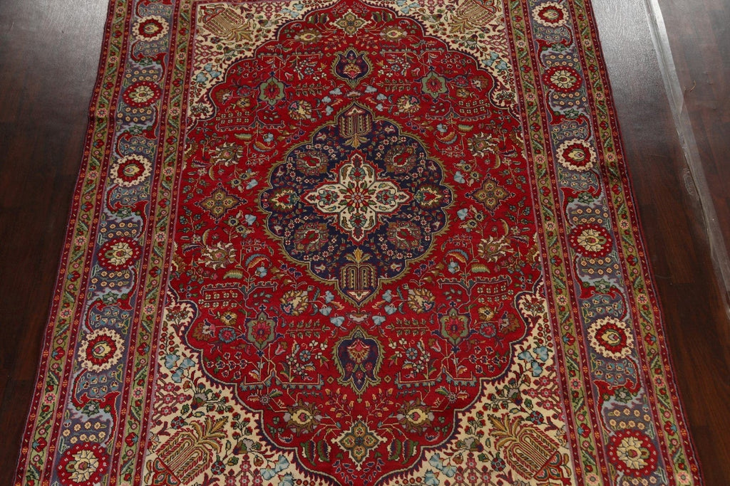 Floral Red Tabriz Persian Area Rug 8x12