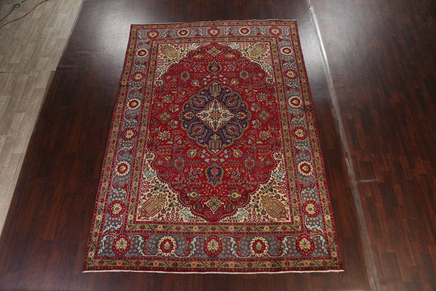 Floral Red Tabriz Persian Area Rug 8x12