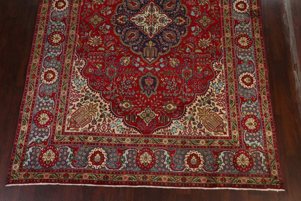 Floral Red Tabriz Persian Area Rug 8x12