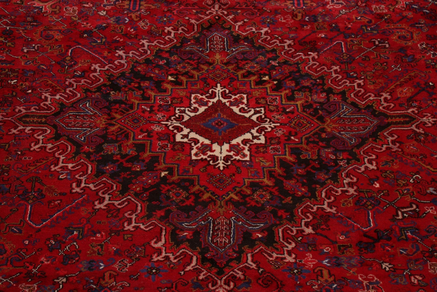 Geometric Red Heriz Persian Area Rug 10x13