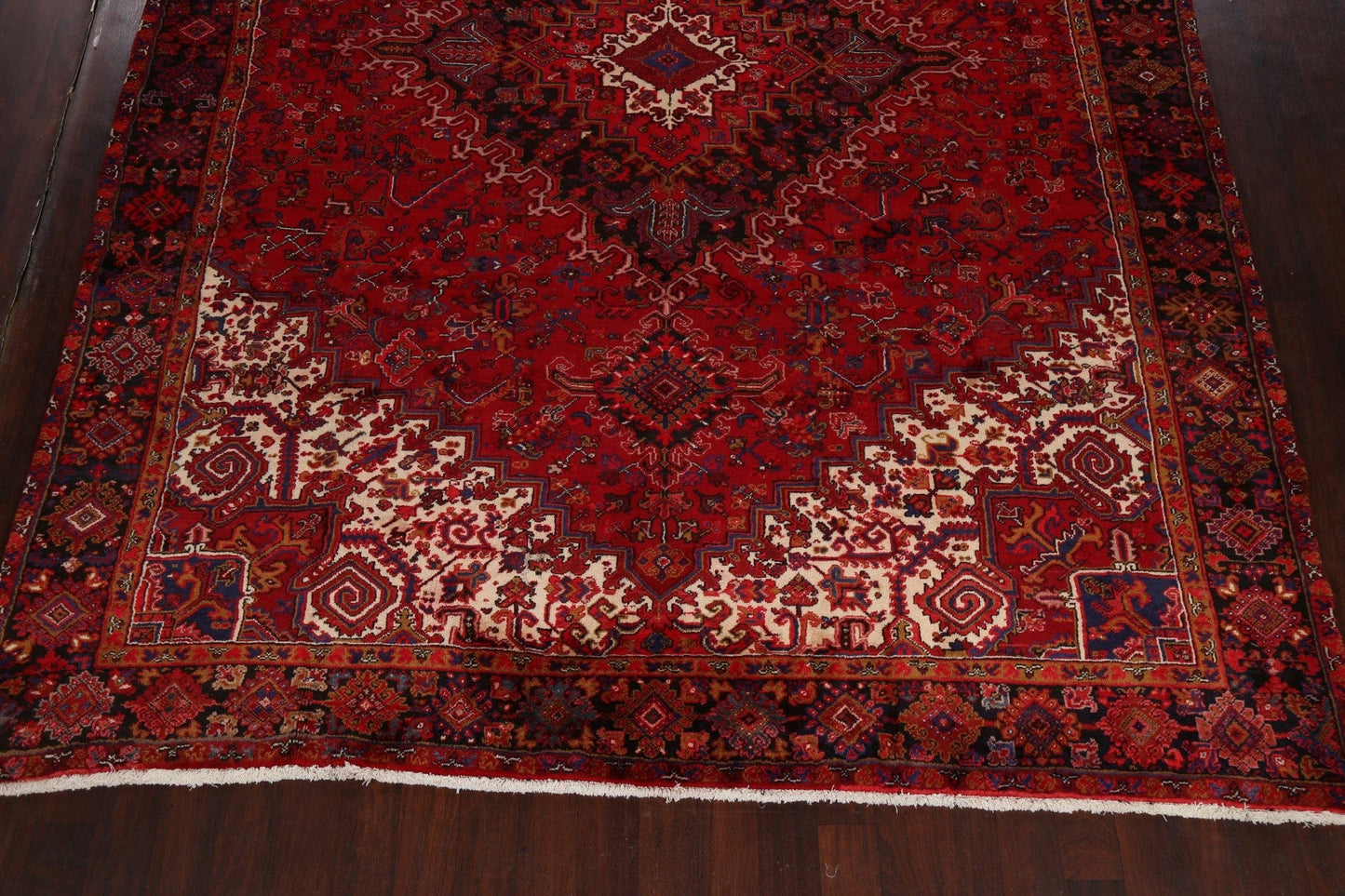 Geometric Red Heriz Persian Area Rug 10x13